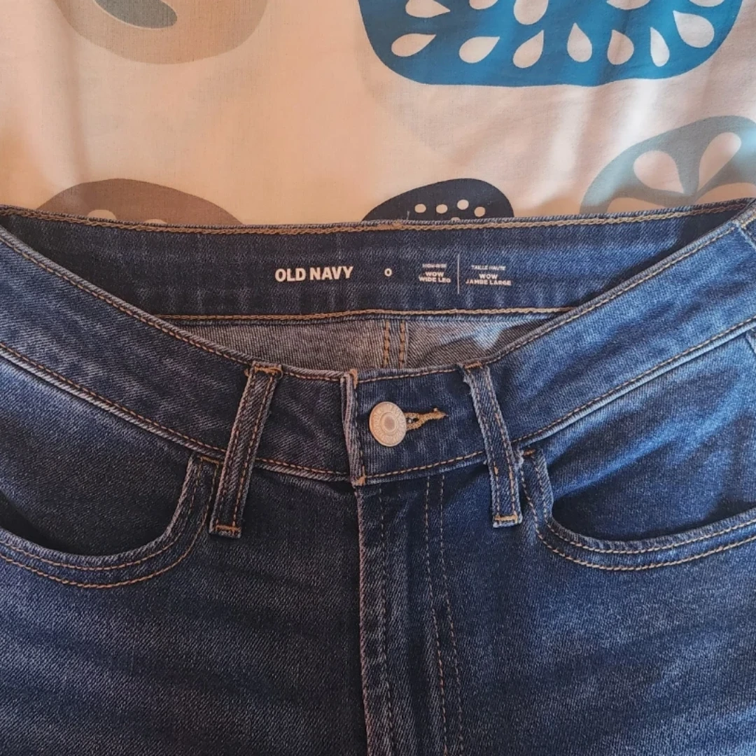 high-rise wide leg jeans - size 0 - photo 3
