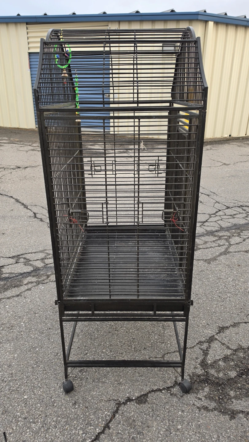 Black Bird Cage on Wheels - photo 3