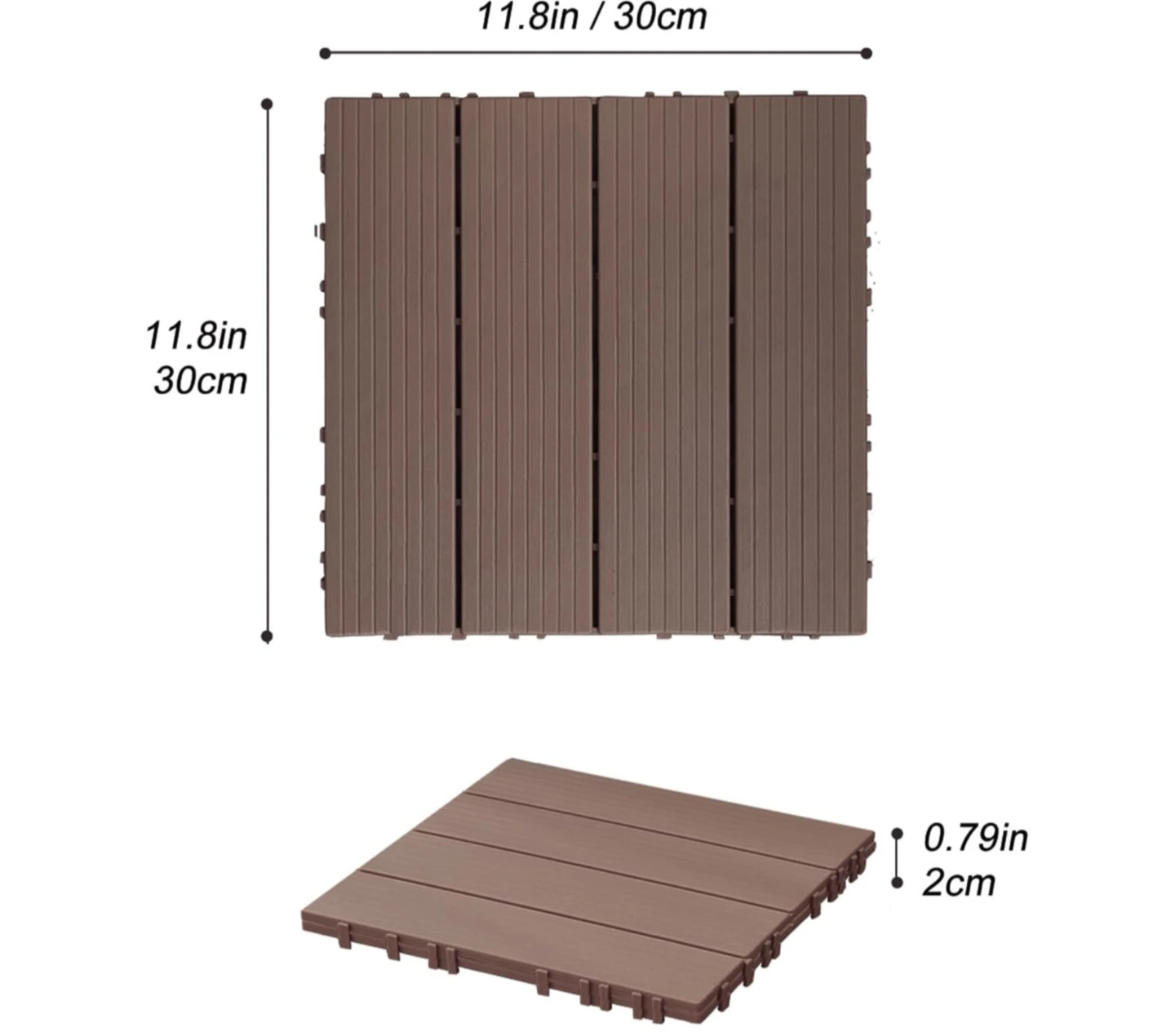 Brown Interlocking Deck Tiles - photo 2