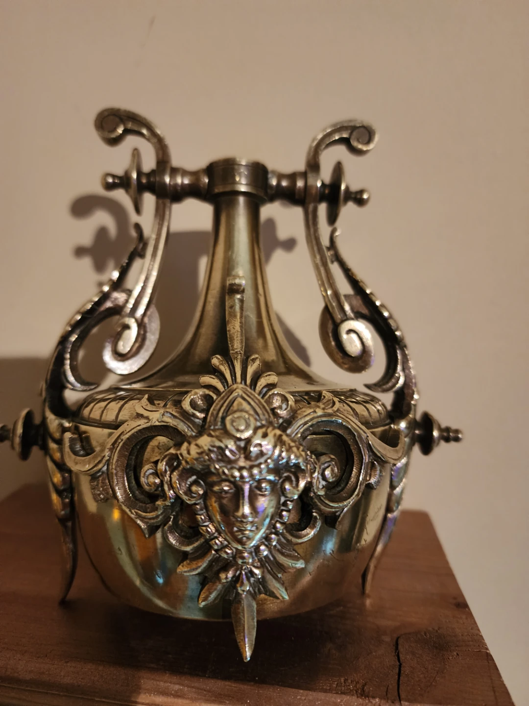 Antique Decorative Urn with Face Motif