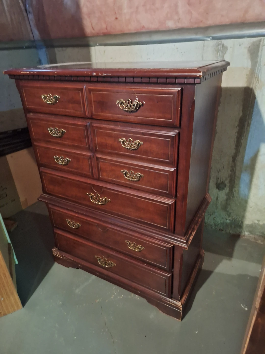 Tall Cherry Wood Dresser