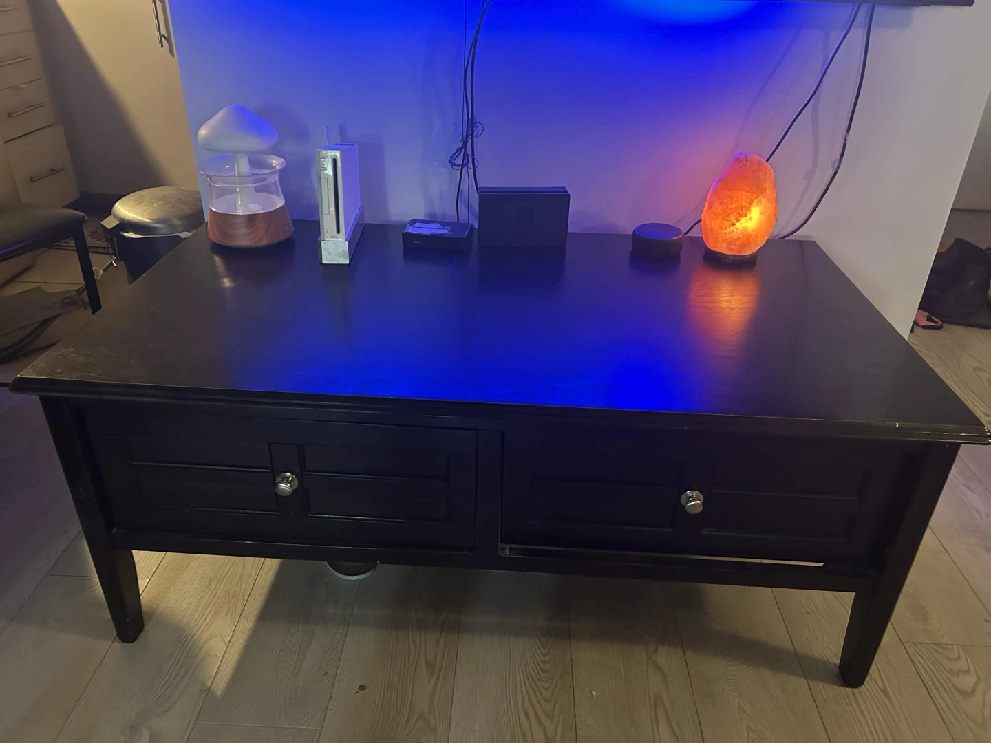 Black Coffee Table with Drawers
