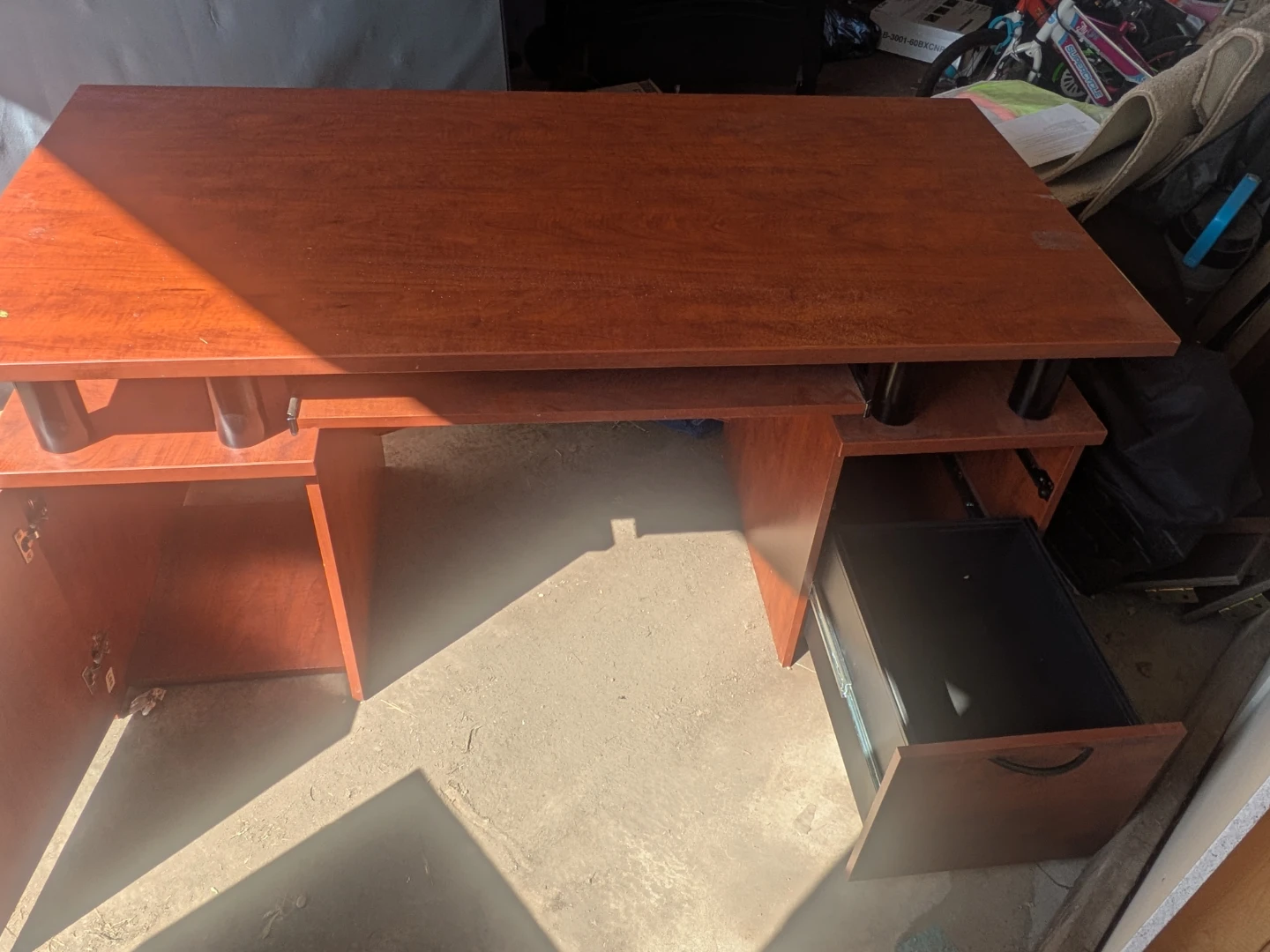 Executive Wood Desk with Drawers - photo 3