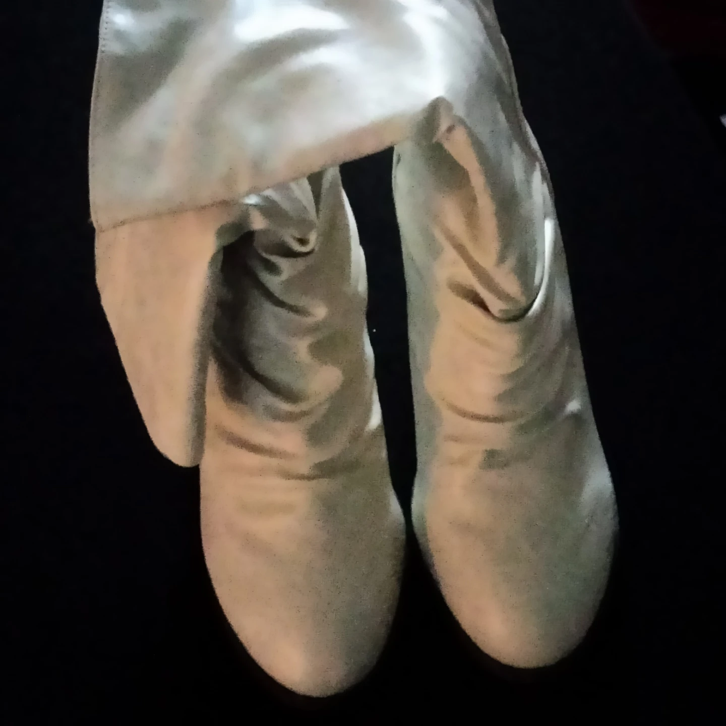 Women's Cream Slouchy Knee-High Boots - photo 2