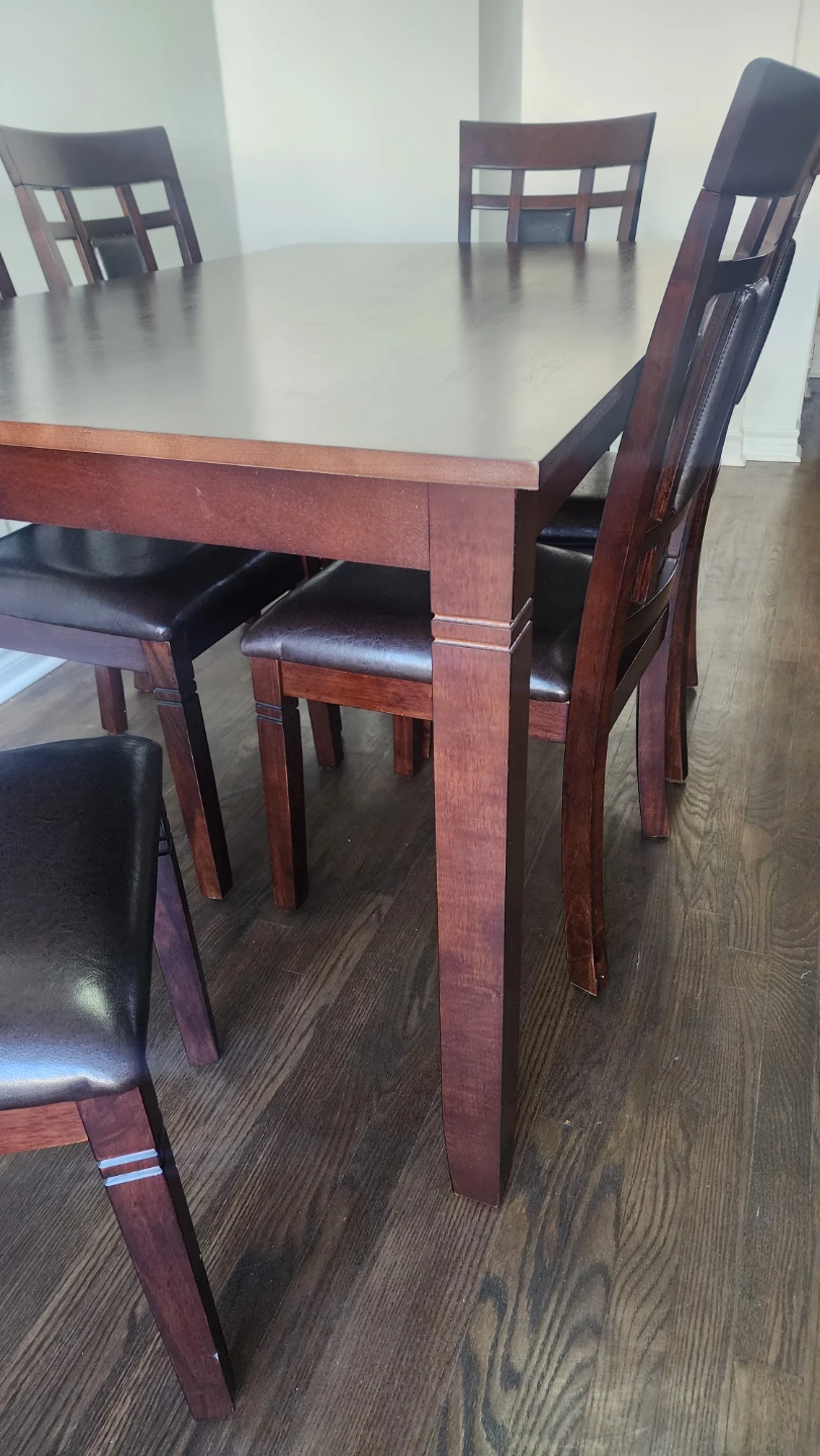 Dining table hardwood with 6 chairs - photo 4