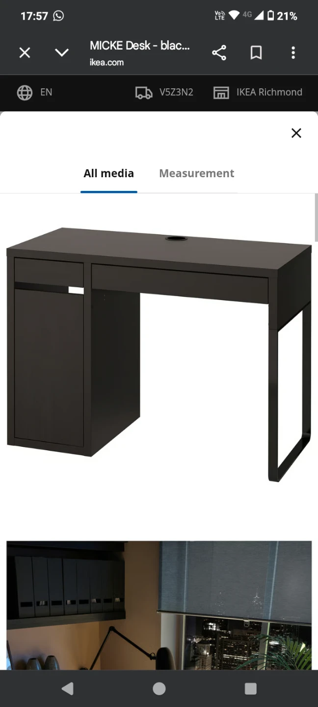 IKEA MICKE Desk - Black-brown