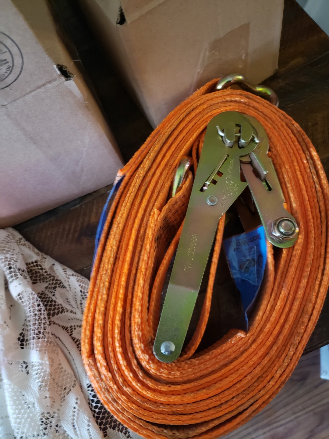 Ratchet Tie Down Strap Orange
