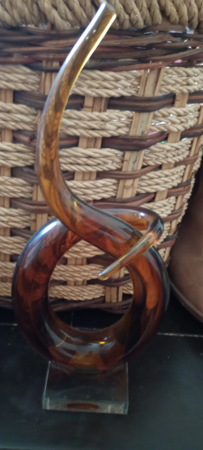 Amber Swirl Glass Sculpture