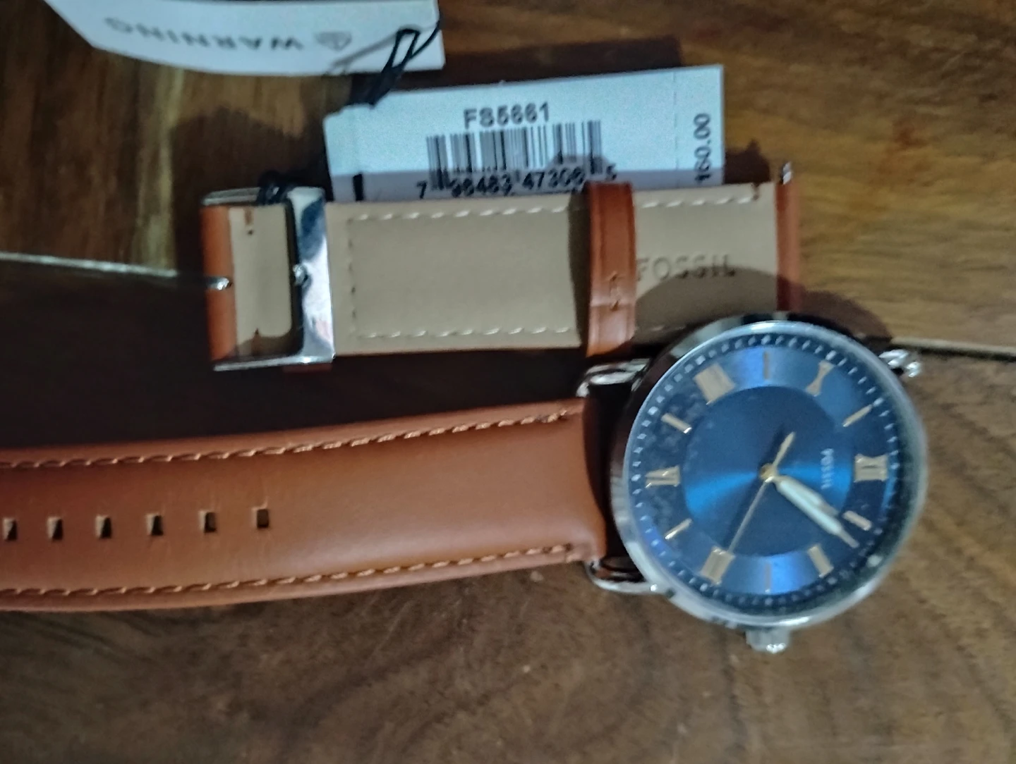 Fossil FS5661 Watch - Blue Dial with Brown Leather Strap - photo 5