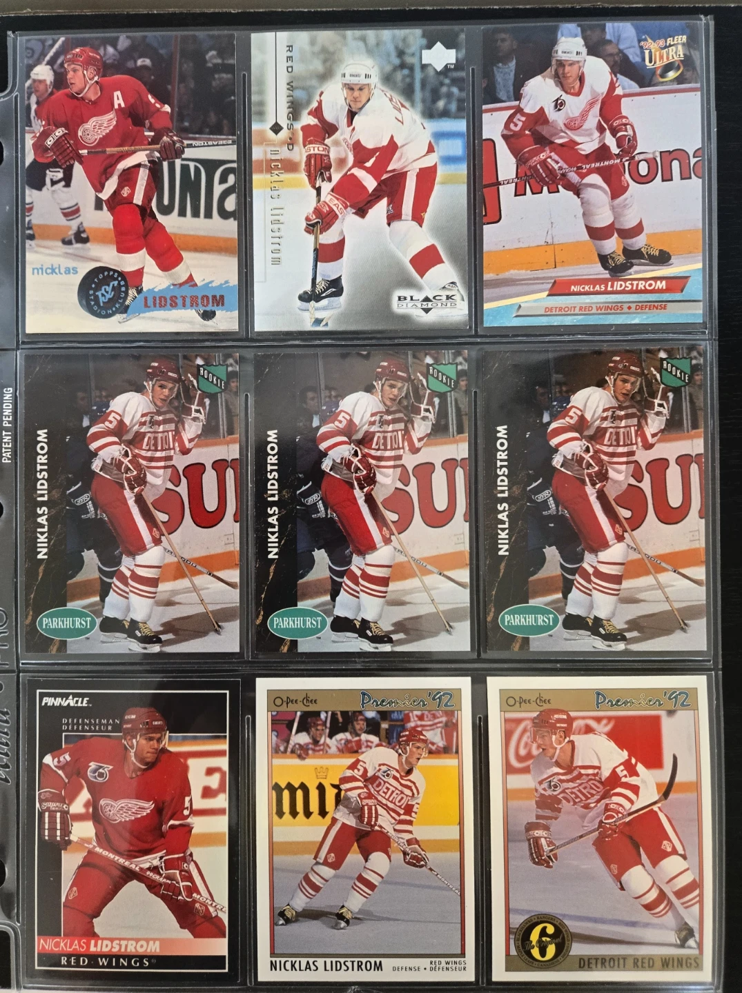 Nicklas Lidstrom Rookie Card Lot, 15 Cards 91/92 NRMT-MT - photo 3