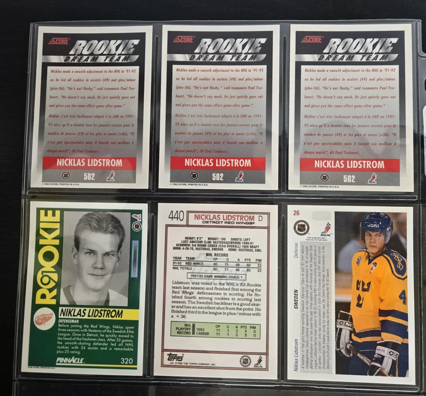 Nicklas Lidstrom Rookie Card Lot, 15 Cards 91/92 NRMT-MT - photo 5