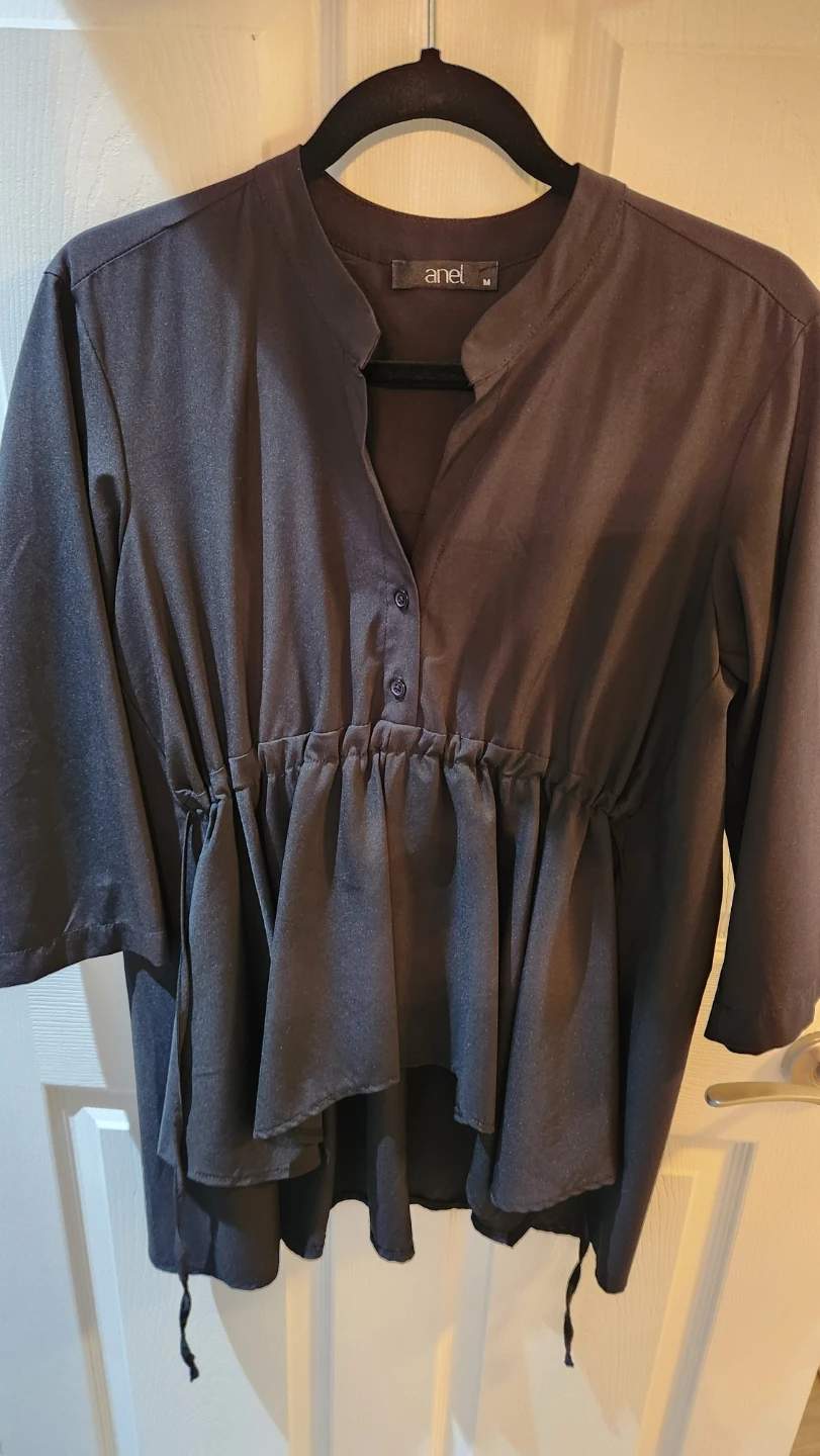 Black Peplum Blouse Size M