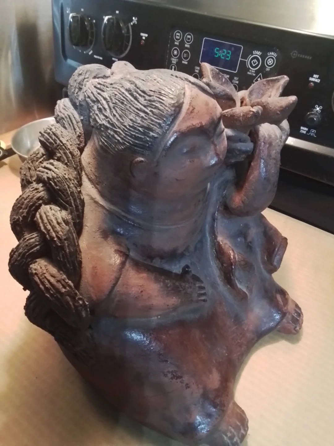 Mexican Folk Art Aztec Style Statue 10x10" - photo 4