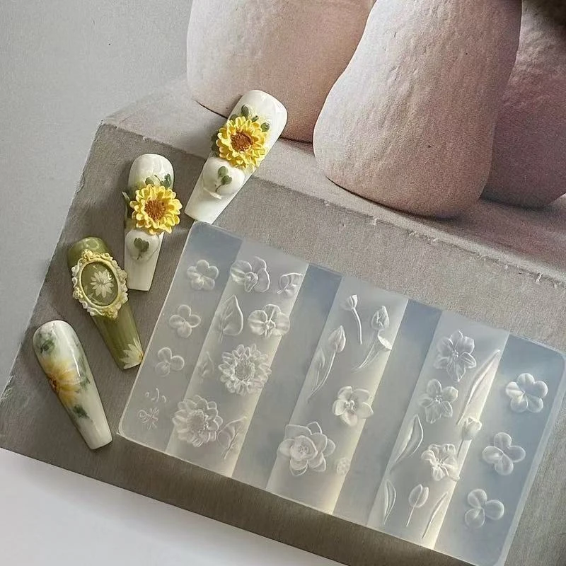 Nail Art Silicone Mold - Flower Designs