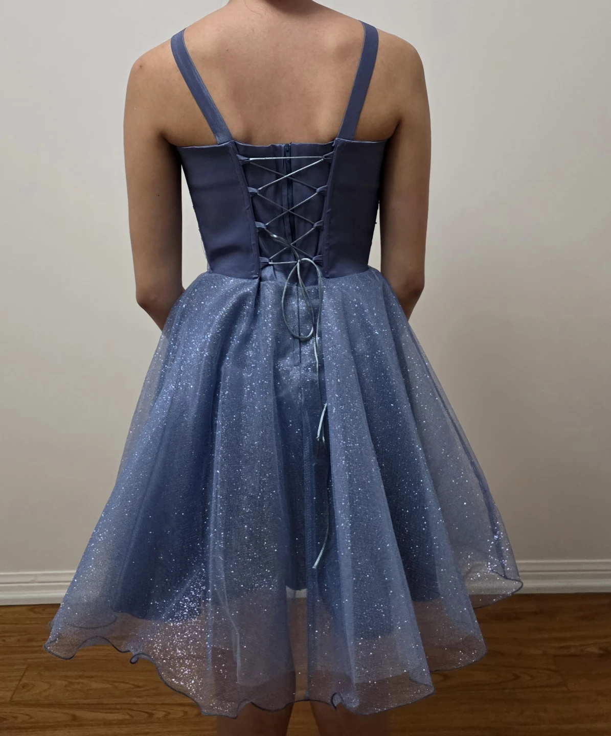Blue Sparkly Halter Neck Party Dress - photo 2