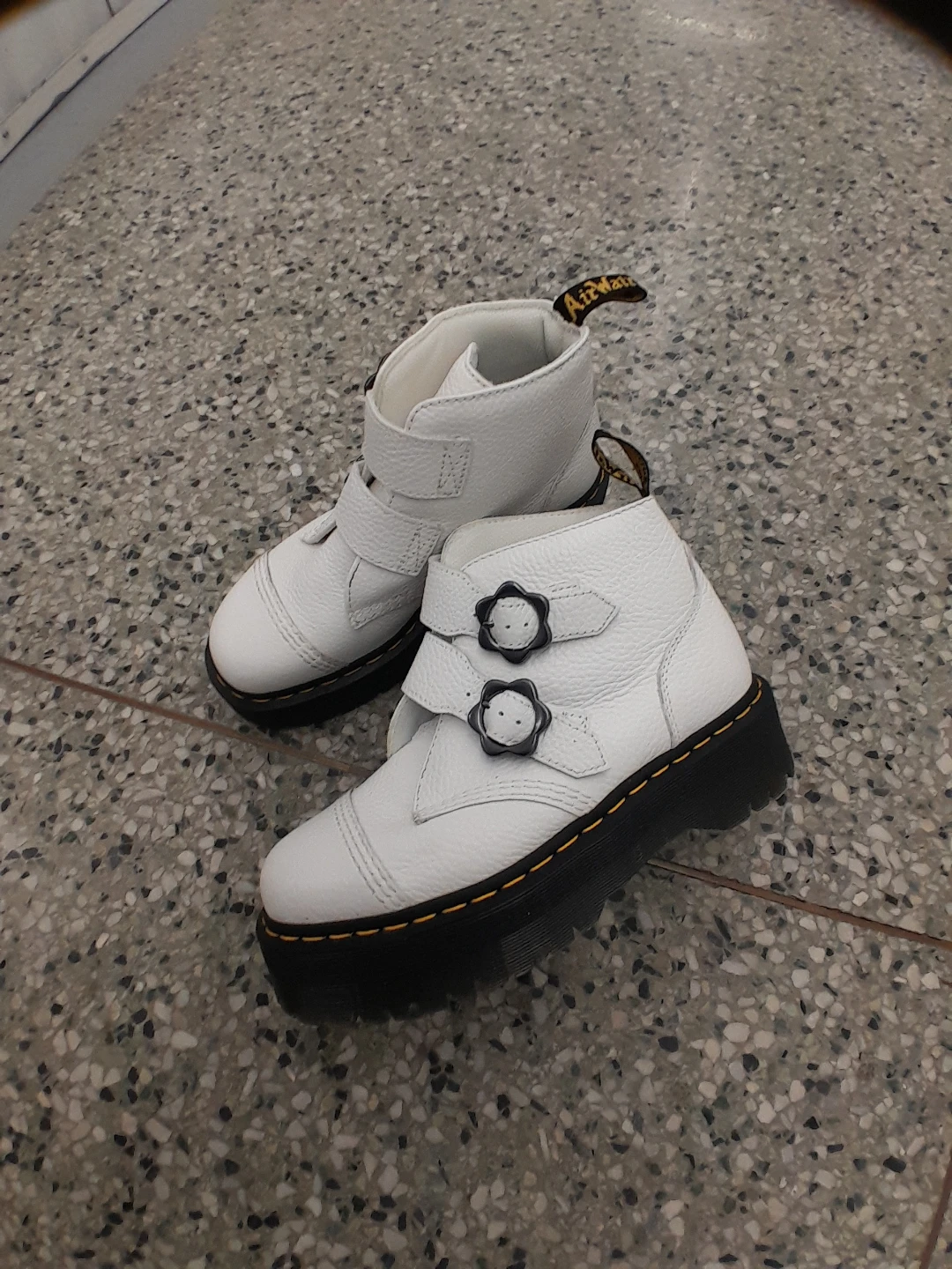 Dr. Martens White Leather Boots with Buckle Women's 9 - photo 3