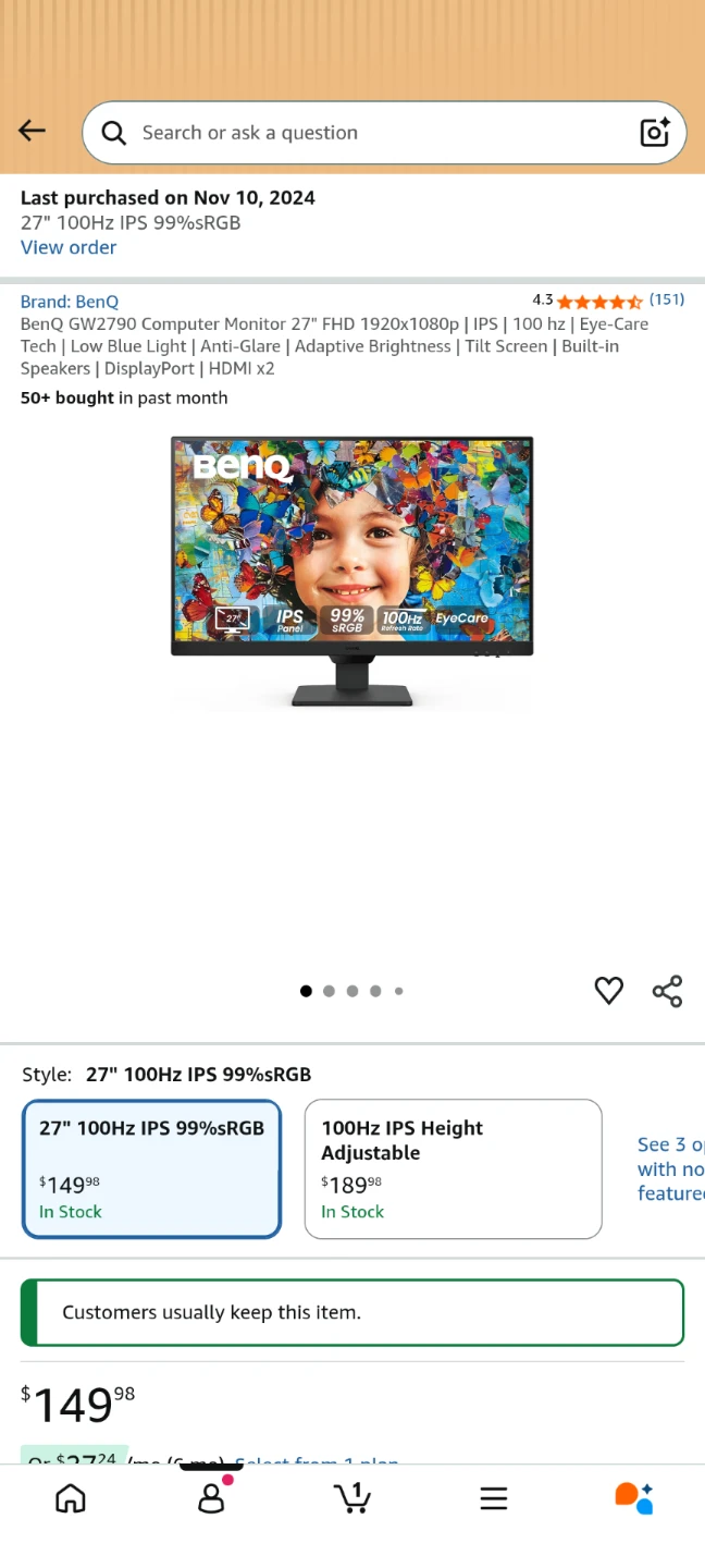BenQ GW2790 Computer Monitor 27" - photo 2