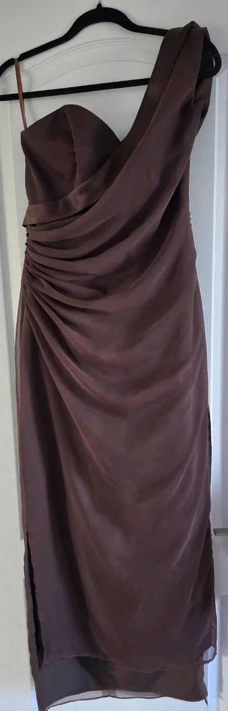 Brown One-Shoulder Formal Dress size 10 - photo 2