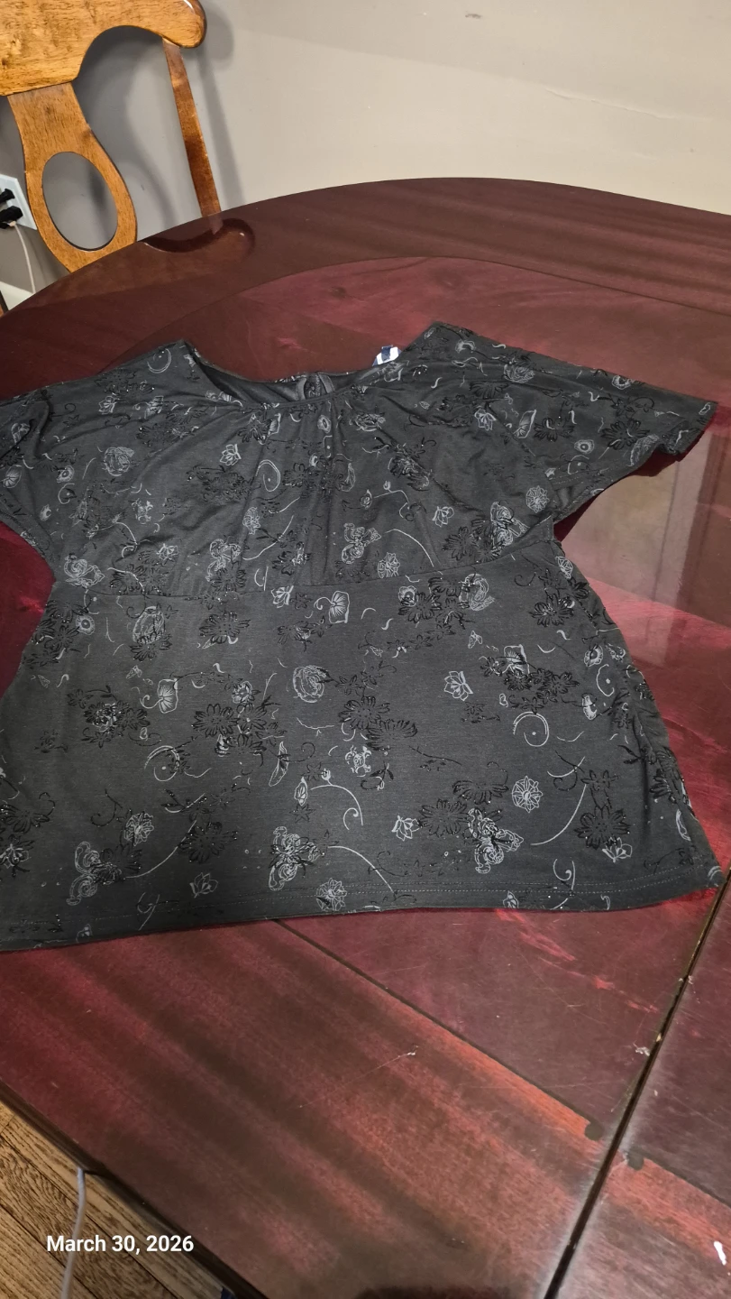 Reitmans Black Floral Print Top XL/TG - photo 3