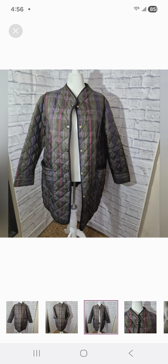 Lauren Ralph Lauren Quilted Plaid Long Jacket - photo 2