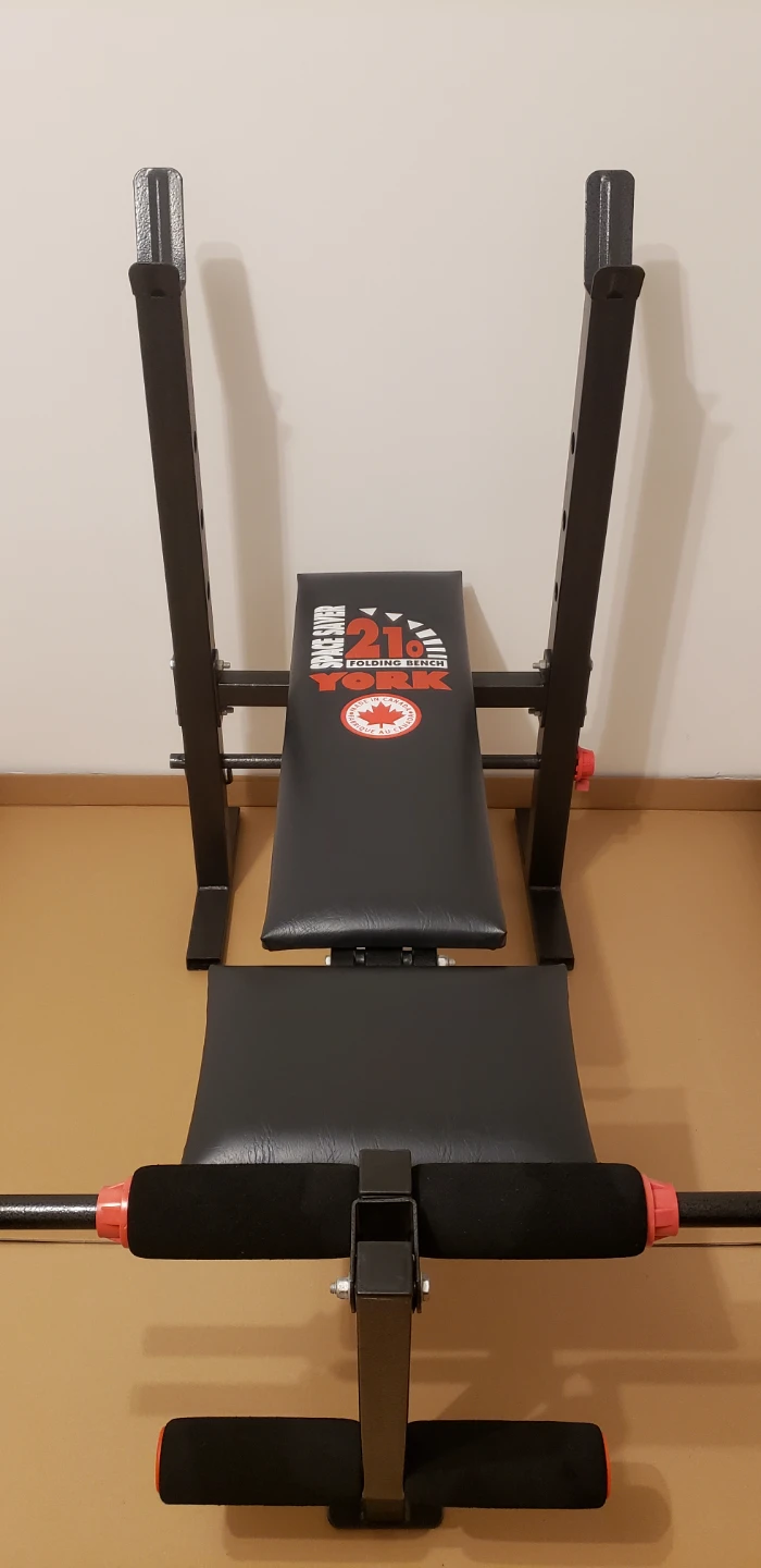 York 210 Folding Bench with Free Barbells - photo 2