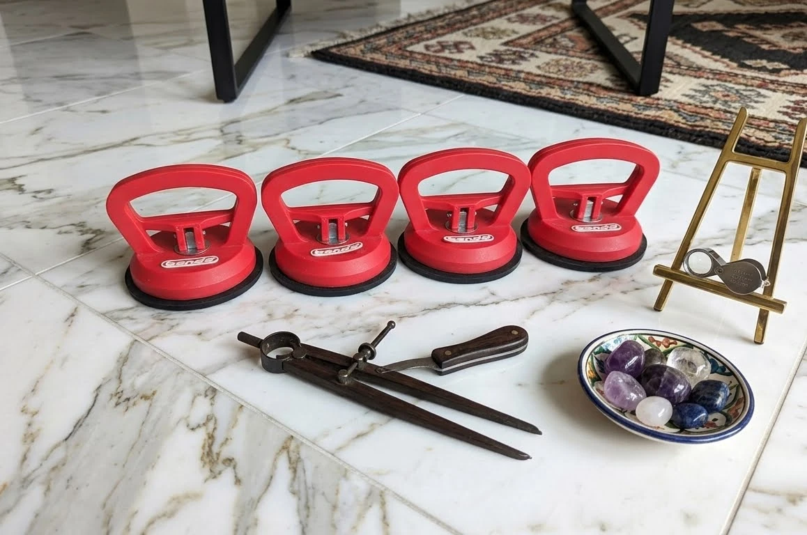 Set of 4 Red Suction Cup