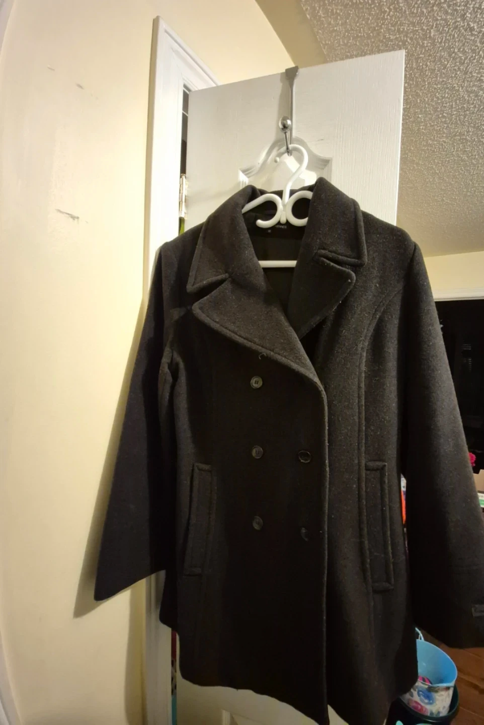 Caspian Blue Double Breasted Peacoat - Size Medium - photo 2