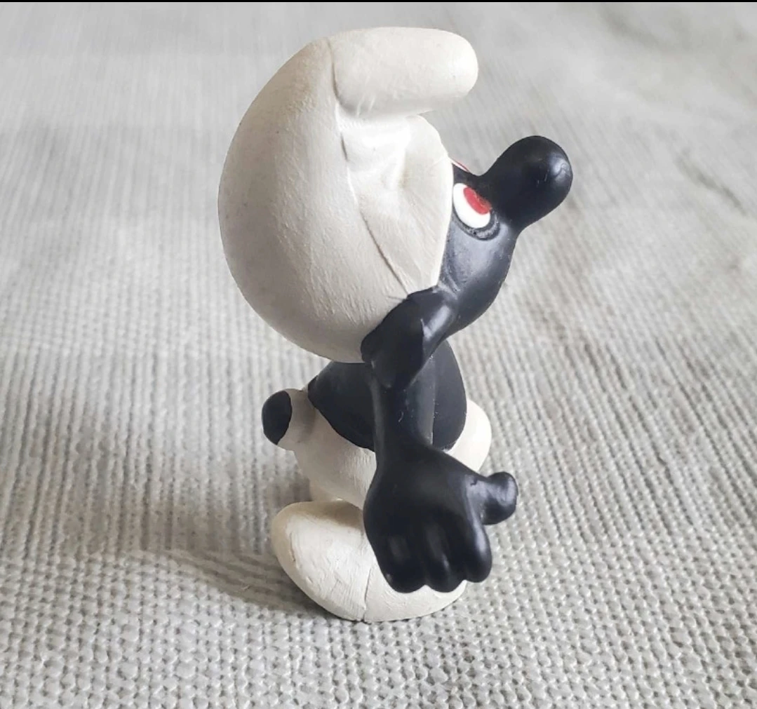 Vintage Peyo Schelich Angry smurf red eyes - photo 2
