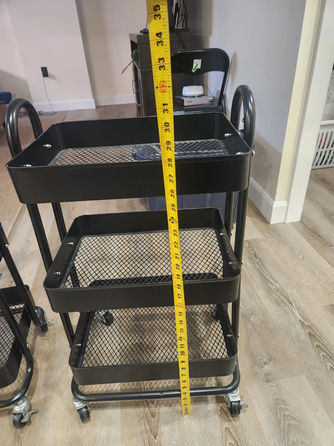 3-Tier Rolling Storage Cart - Black - photo 2