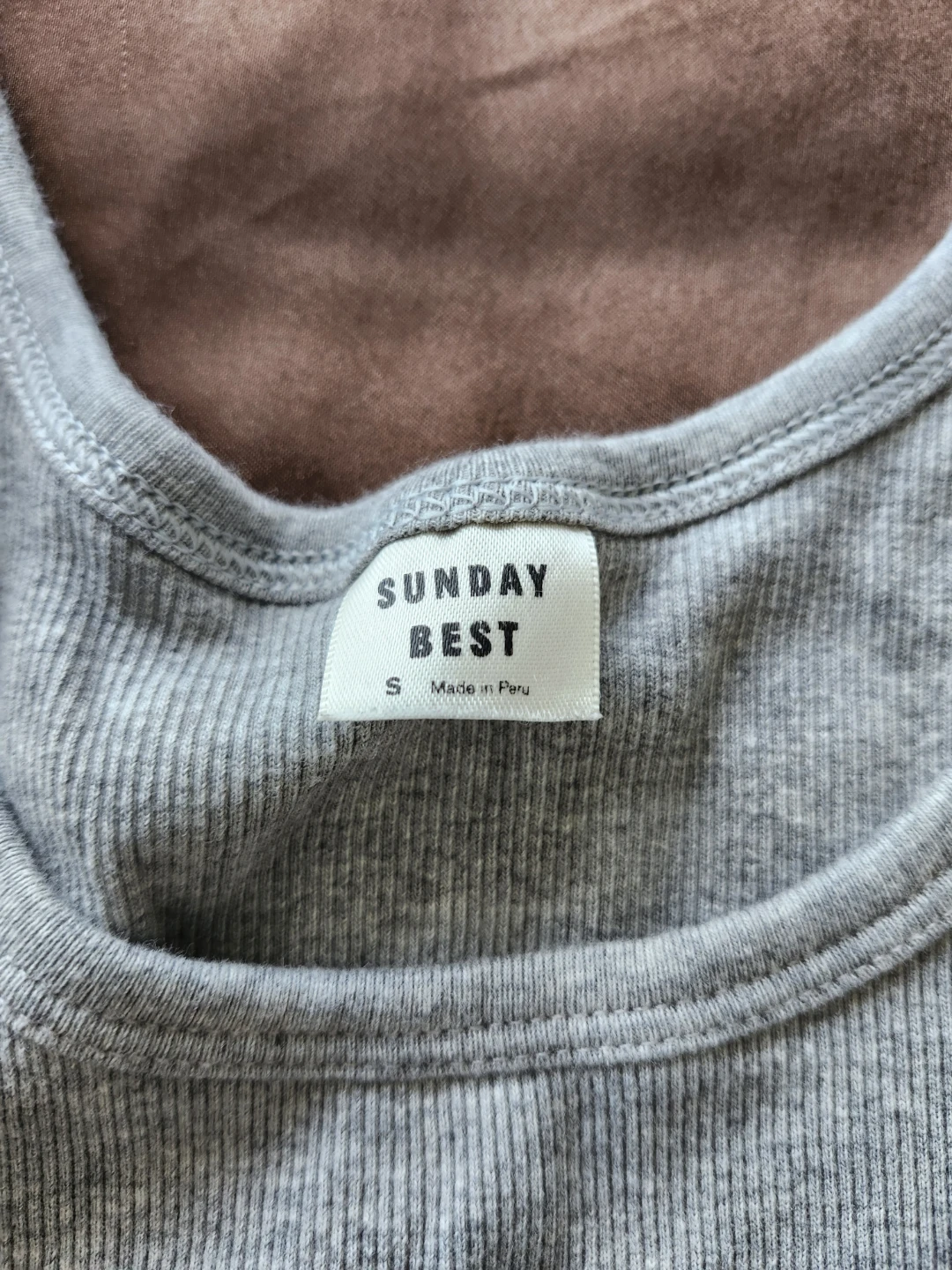 Sunday Best Grey Ribbed Tank Top Size S - photo 2