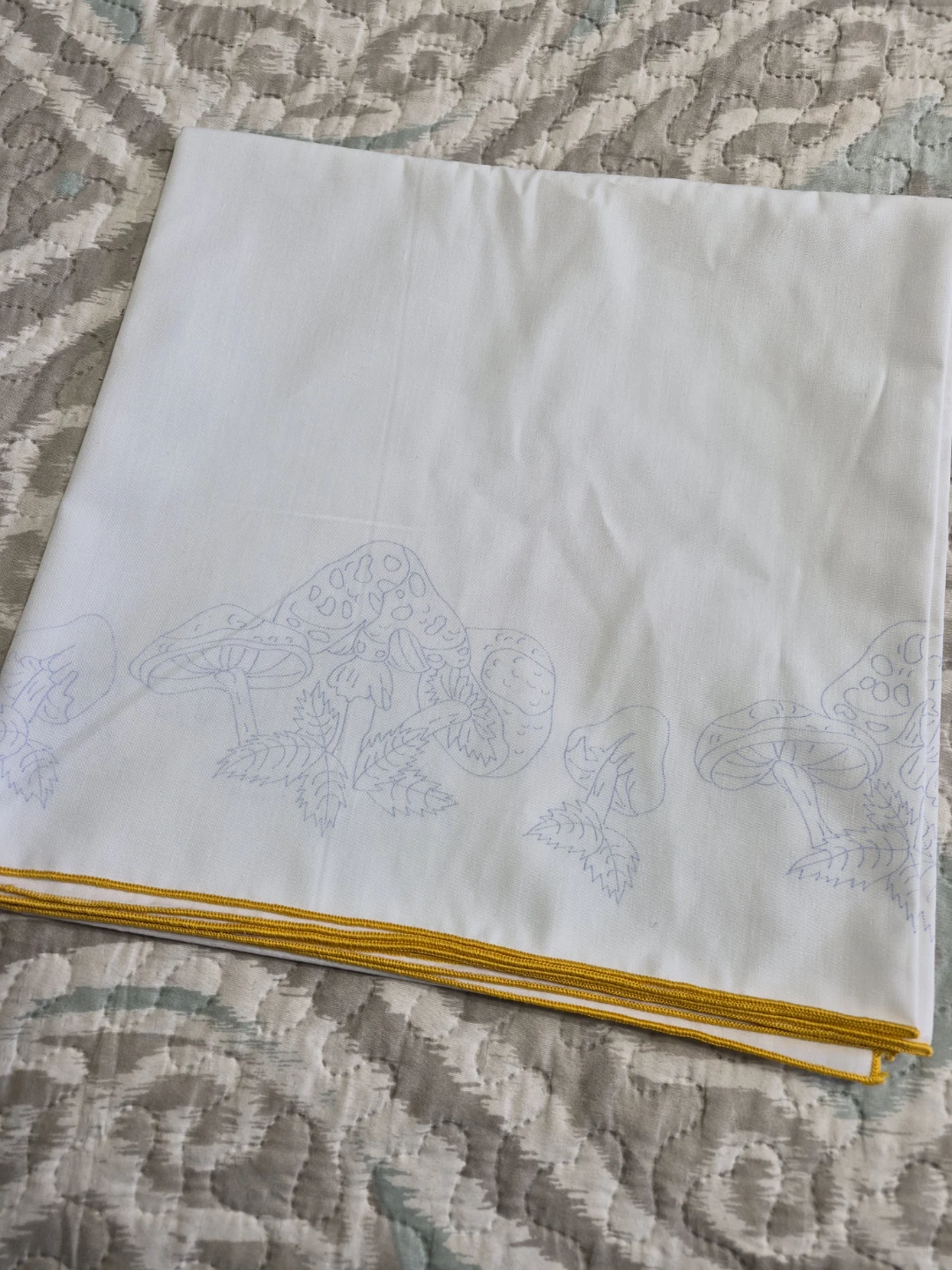 Beautiful 52" x 52" Vintage Stamped / Pre-Printed Cross Stitch