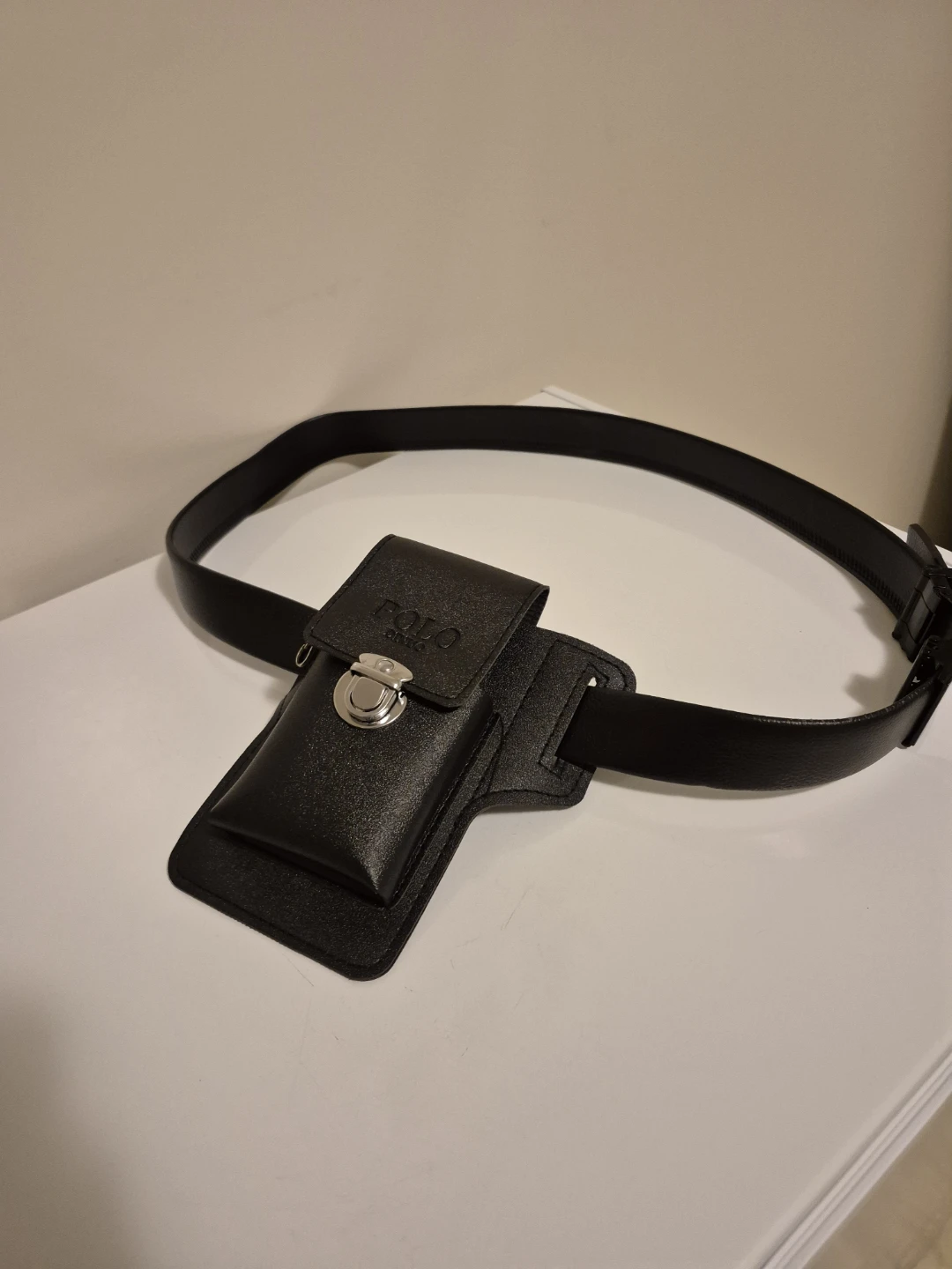 Polo Dinud Black Faux Leather Cellphone Holster 🌱