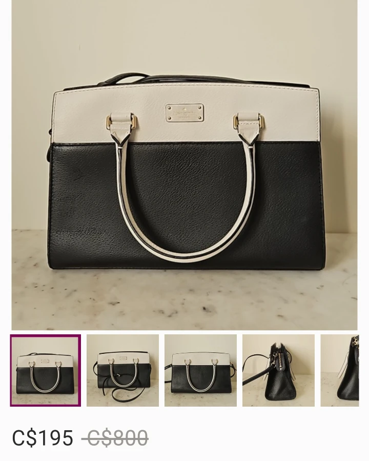 Kate Spade Black and White Tote Bag - photo 4