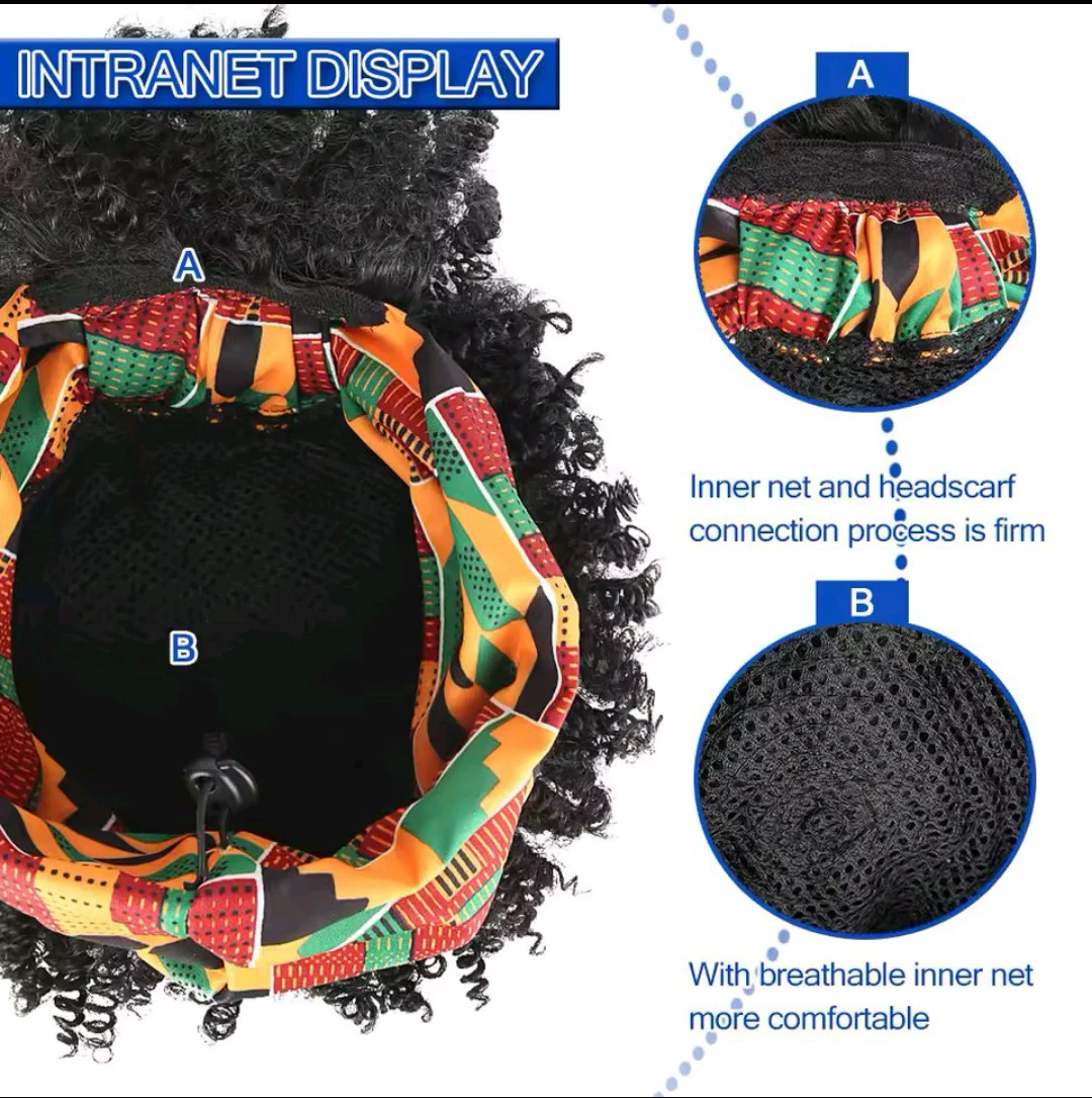 New!!! Afro Kinky Curly Wig with Headband 2 in 1 - photo 2
