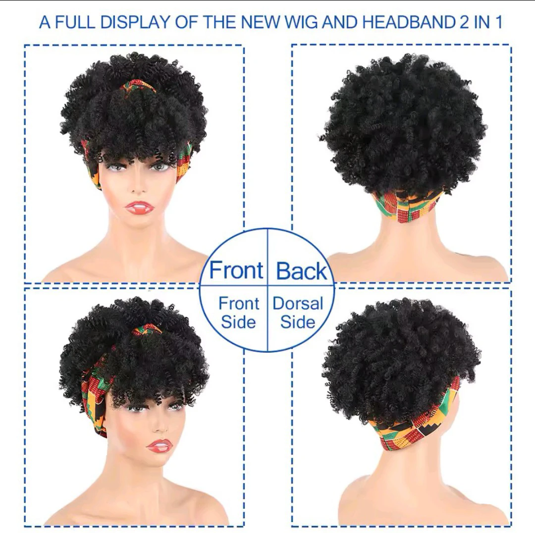 New!!! Afro Kinky Curly Wig with Headband 2 in 1 - photo 3