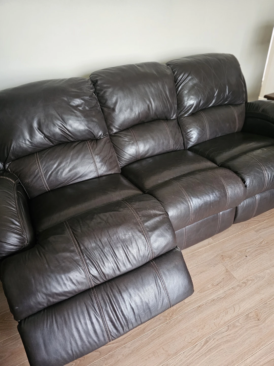 Brown Leather Reclining  Sofa - photo 4
