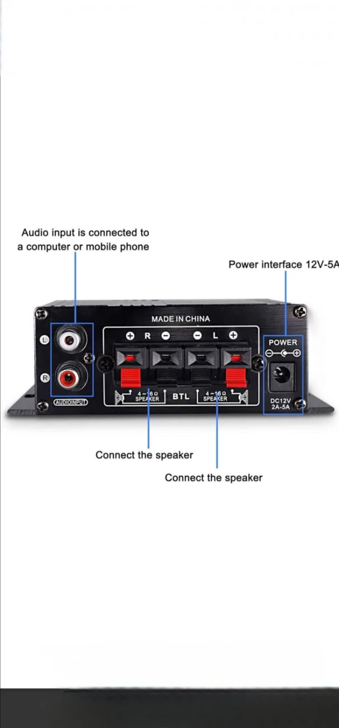 Hi Fi Stereo Audio Amplifier BTL OUT DC12V - photo 2