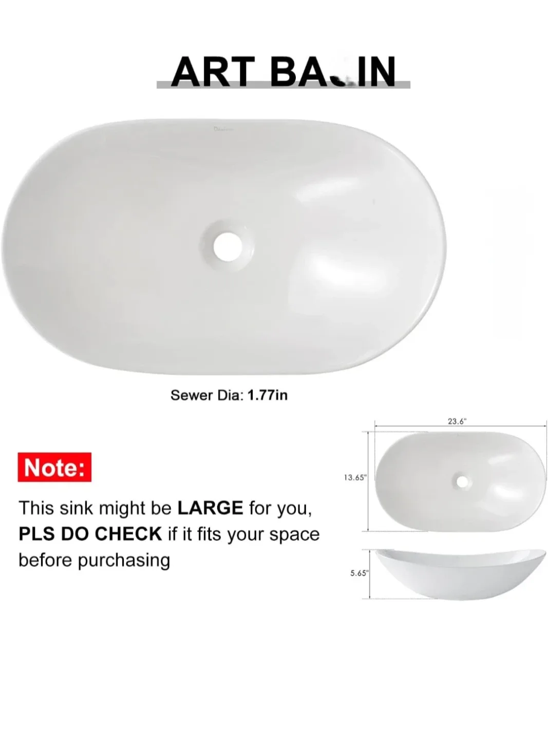 Stylish Novel P-221 Over the Counter Vessel Sink - photo 4