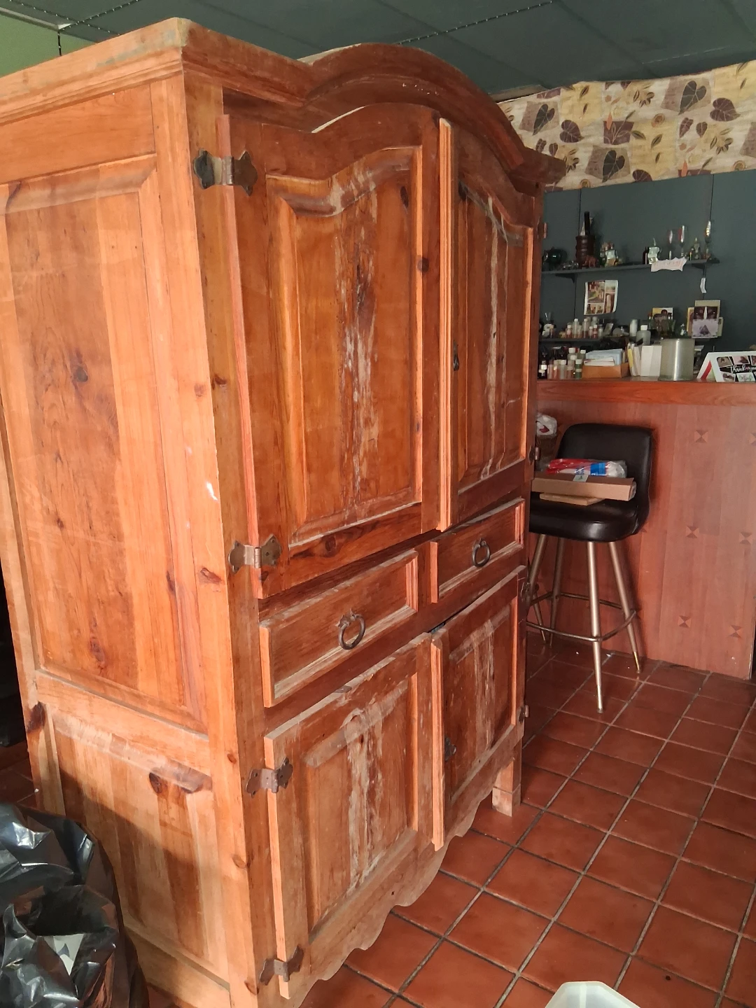 Wooden Armoire with Drawers