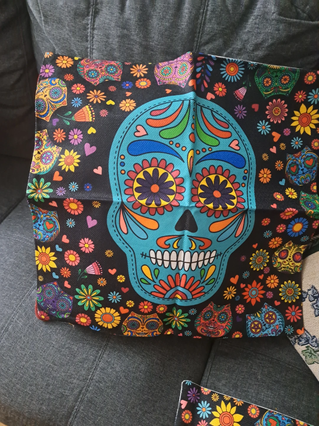 Day of the Dead Sugar Skull Pillow Covers (Set of 4) - photo 2