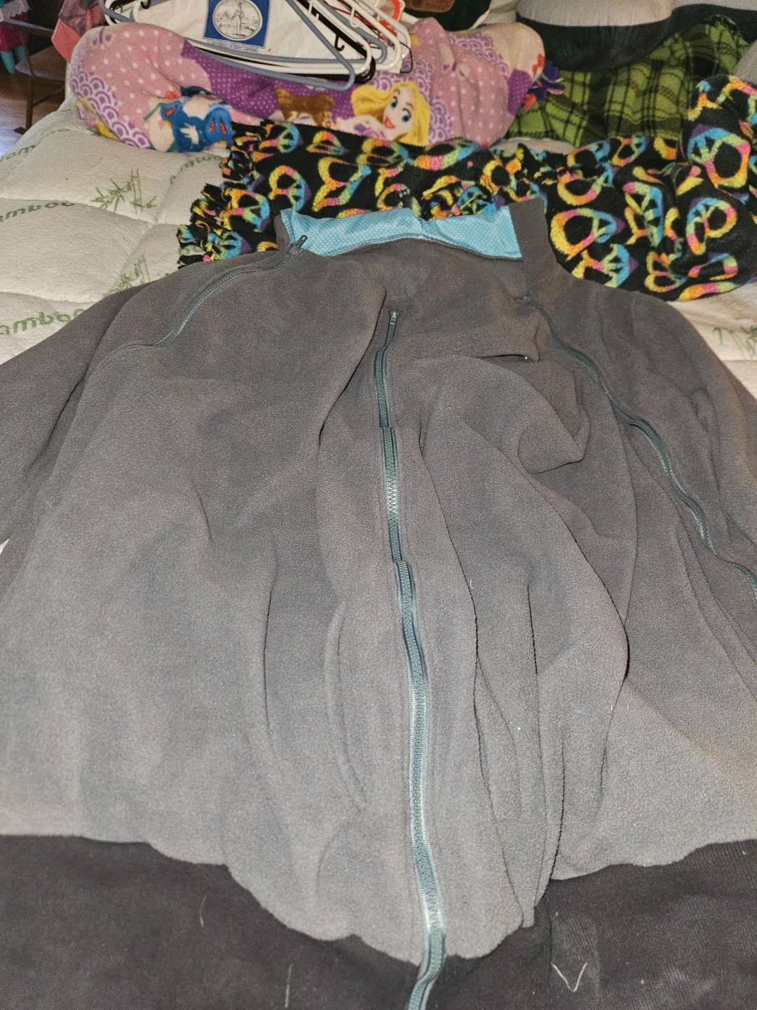 Gray Fleece Zip-Up Hoodie that holds baby - photo 2