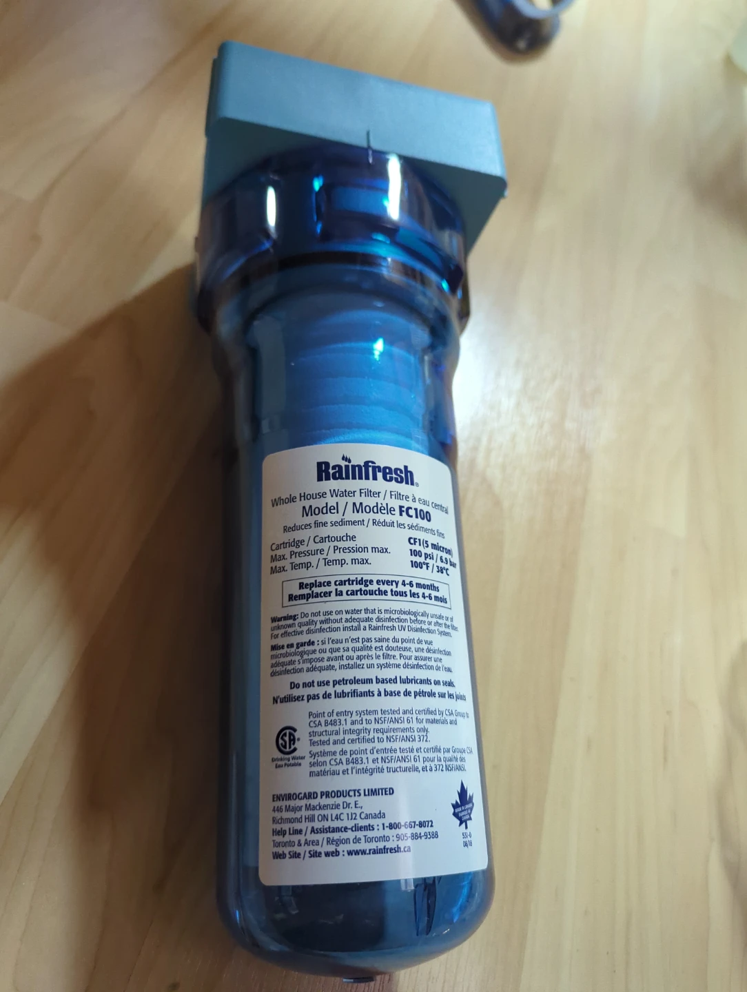 Rainfresh Whole House Water Filter Model FC100