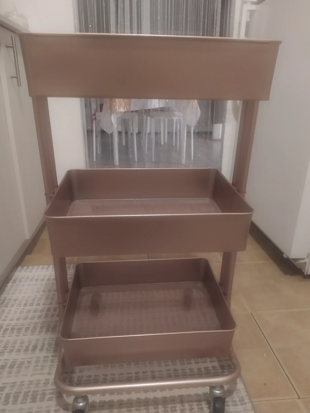 🌱3-Tier Rolling Cart - Rose Gold