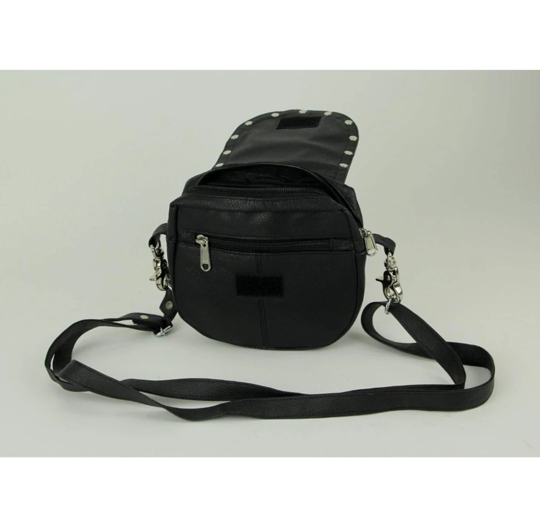 Girogio Samoni Black Leather Studded Crossbody Bag