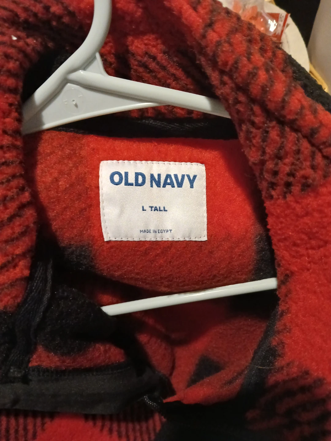 Old Navy Red & Black Buffalo Plaid Fleece Pullover L Tall - photo 3