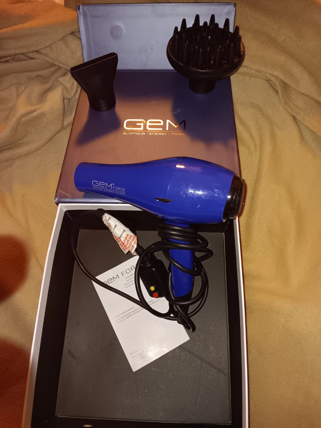 GEM FORCE Intense Ceramic Hair Dryer with Attachments