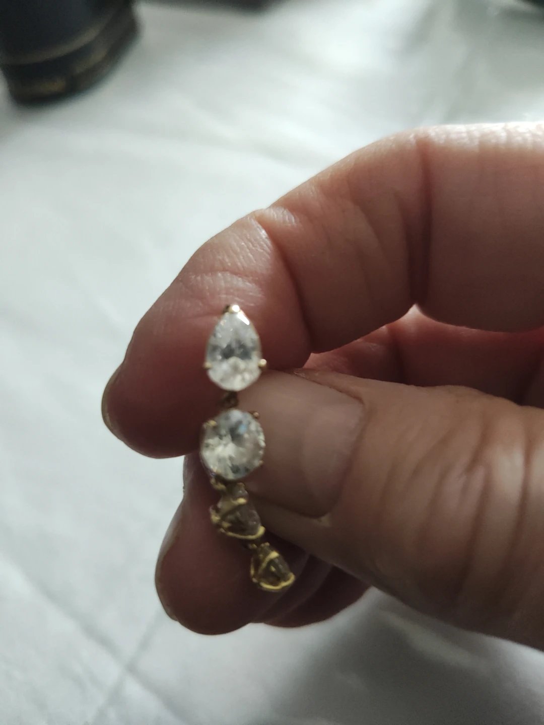 Gold-tone Belly Button Ring with Crystals - photo 2