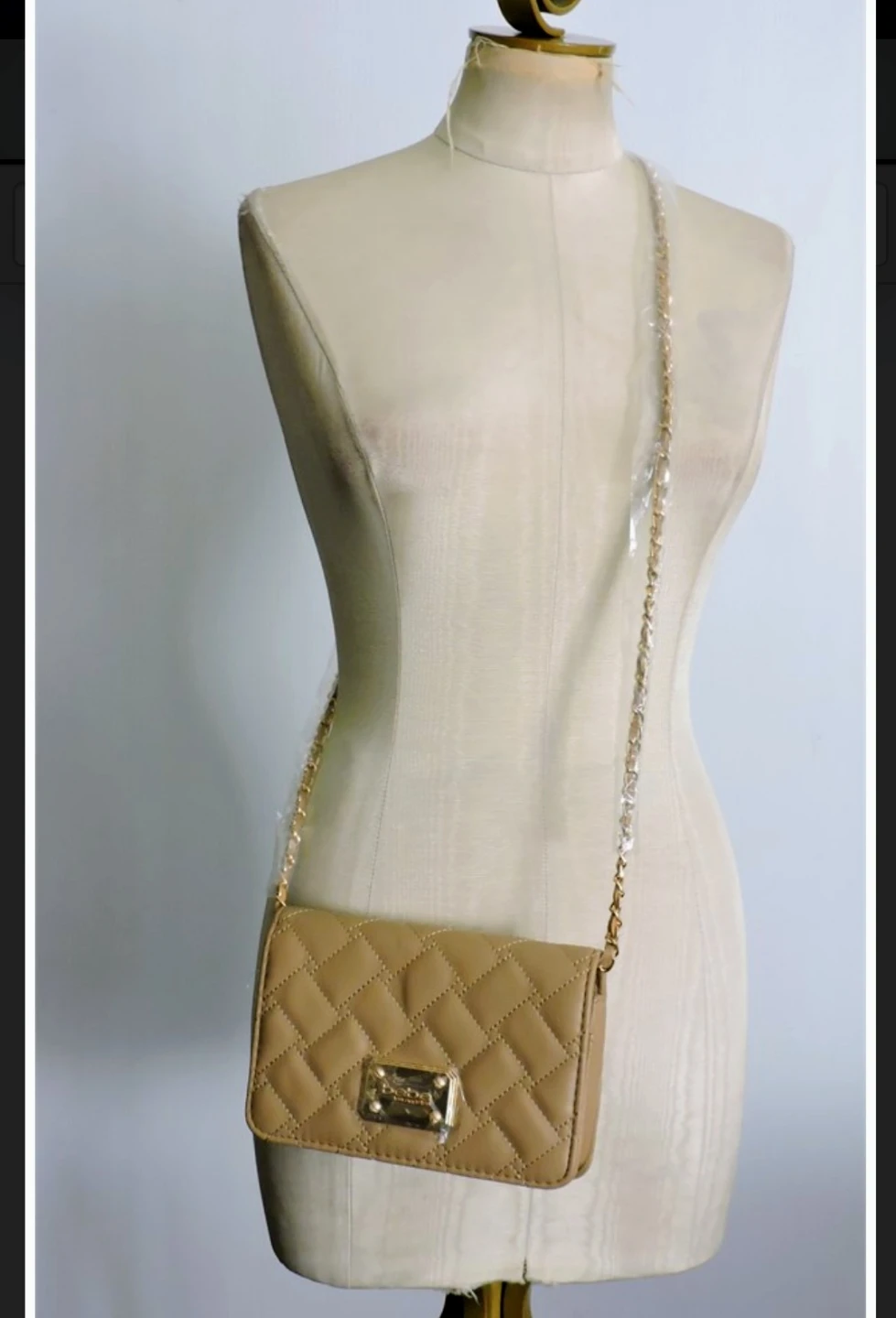 New BEBE Quilted Chain Shoulder Bag - Tan - photo 2