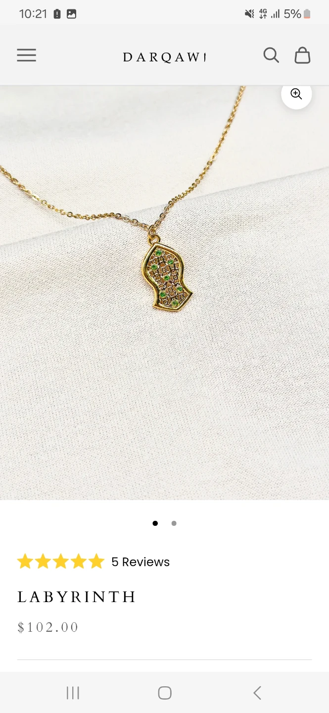 DARQAWI Gold Nalyn Necklace with Green Stones - photo 4