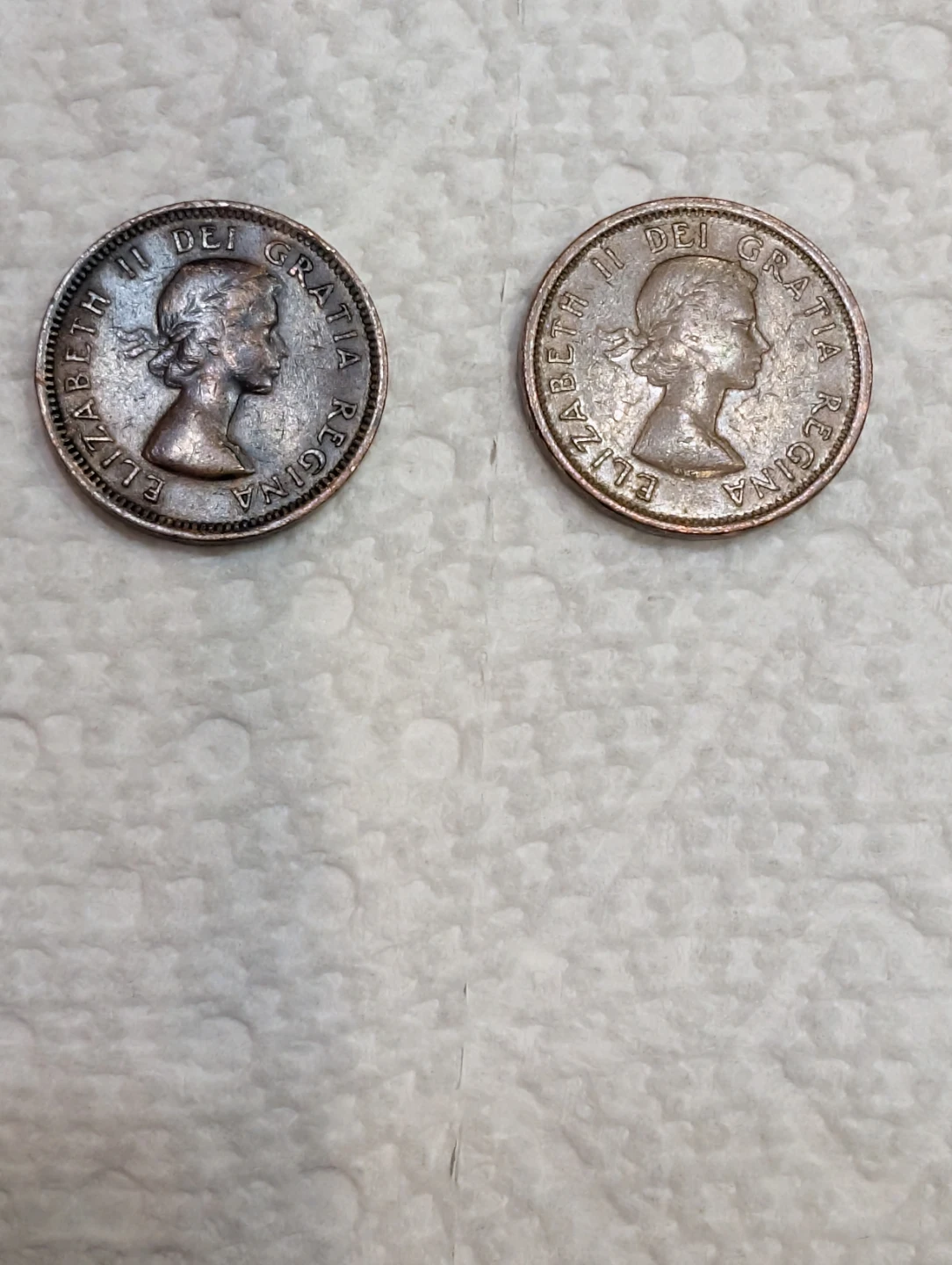 Canada 1 Cent Coins - 1953 & 1961 Is A Bronze Coin